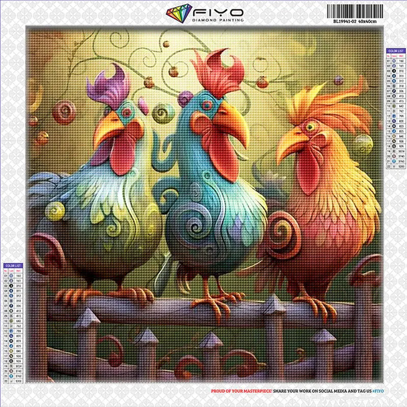 Animal Diamond Mosaic New Arrival 2024 Diamond Painting Picture Of Rhinestones Rooster Cross Stitch Kits Home Decor