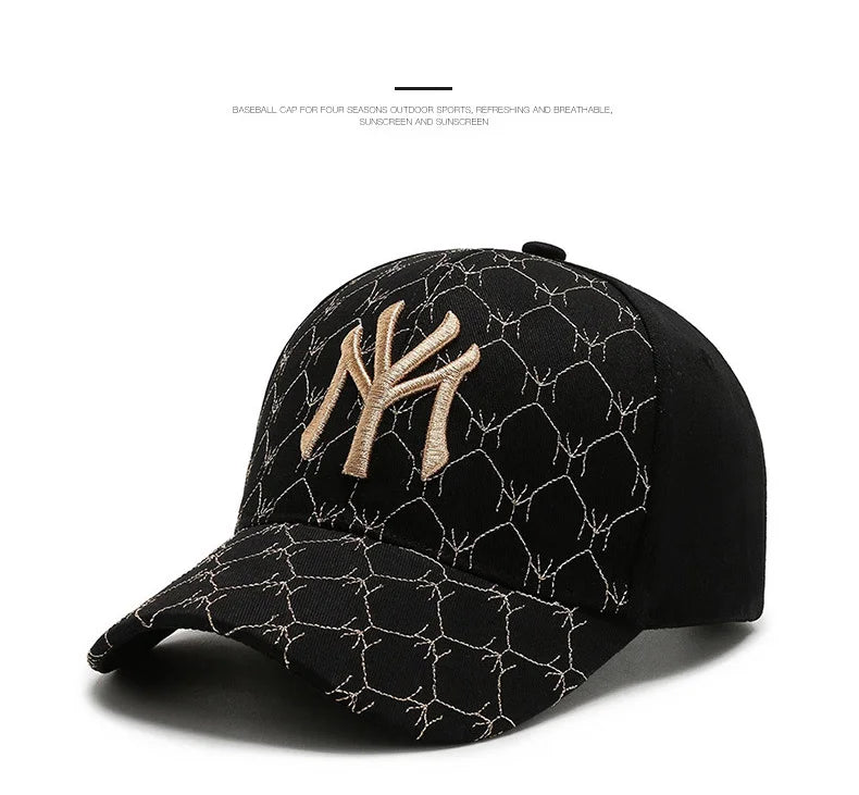 Fashion New MY Embroidered Baseball Cap Men Women Outdoor Sport Visor Sun Hat Adjustable Breathable Snapback Hip Hop Hats Gorras