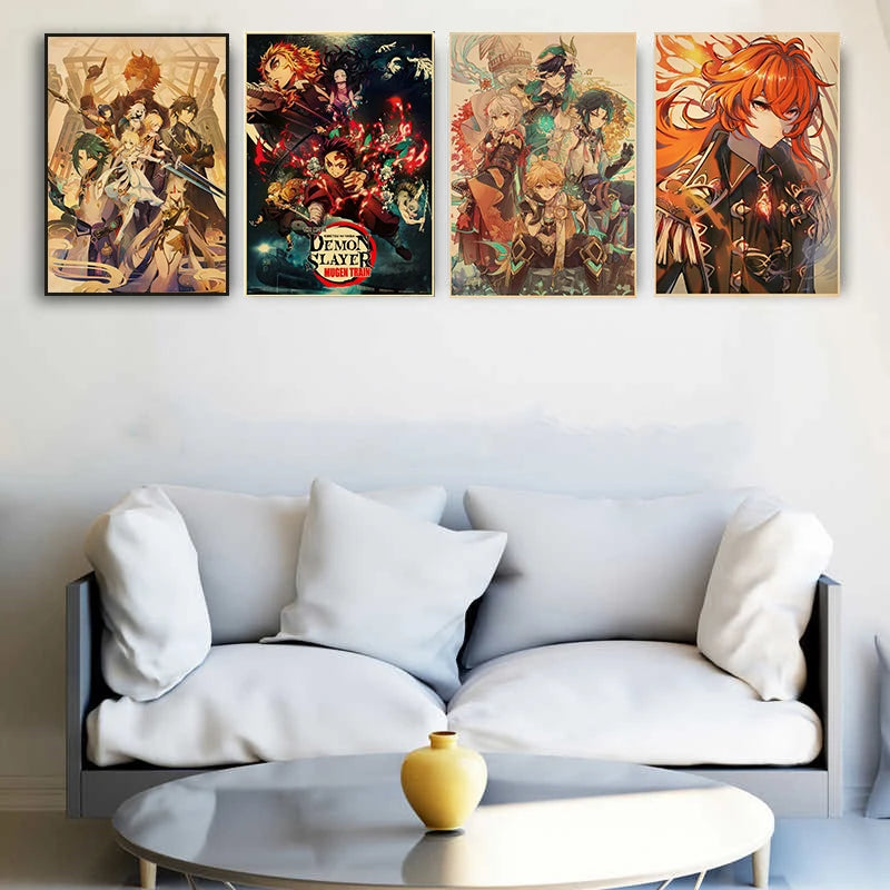Hot Anime Posters NANA Retro Kraft Paper Sticker Poste 2021 Arrivals Bar Cafe Decor Nostalgia Gift Funny Prints Wall Paintings