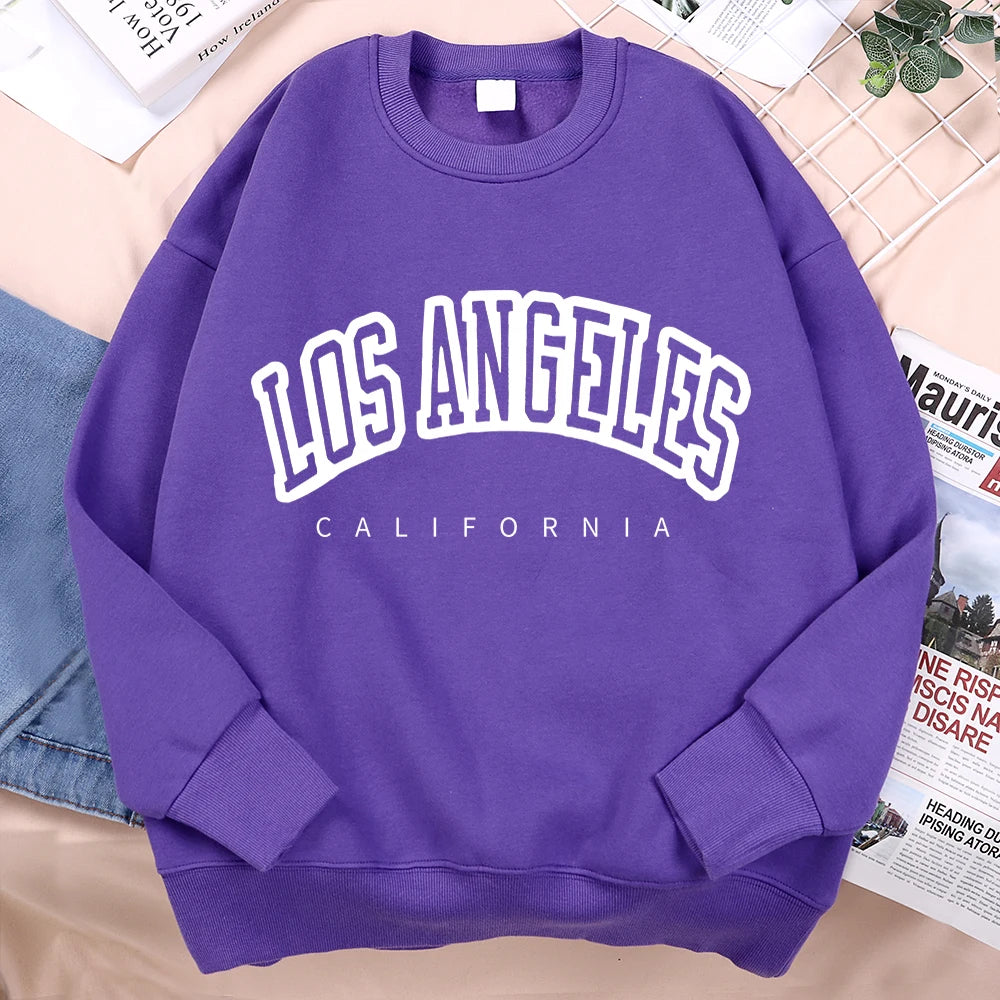 Los Angeles California City Hoody Men Women Fashion Loose Hoodie Hip Hop Fleece Sweatshirt Fashion Crewneck Pullover Couple