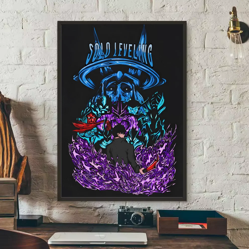 S-Solo Leveling Anime Poster HD art sticky wall waterproof home living room bedroom bar aesthetic decoration