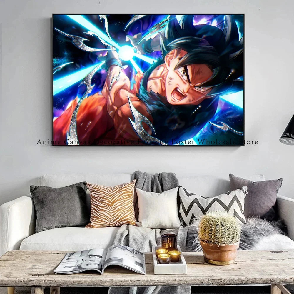 Dragon Ball Anime Character Goku Poster Canvas Painting Suitable for Fashion Home Room Wall Decor Mural Christmas Children Gift