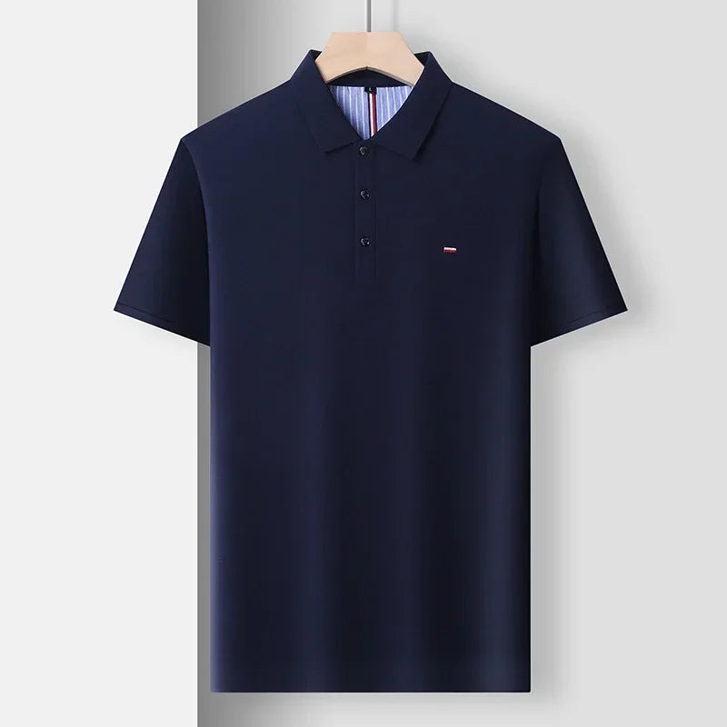 2025 New Cotton Summer Men's Casual Fashion Versatile Polo Shirt Breathable and comfortable embroidered top