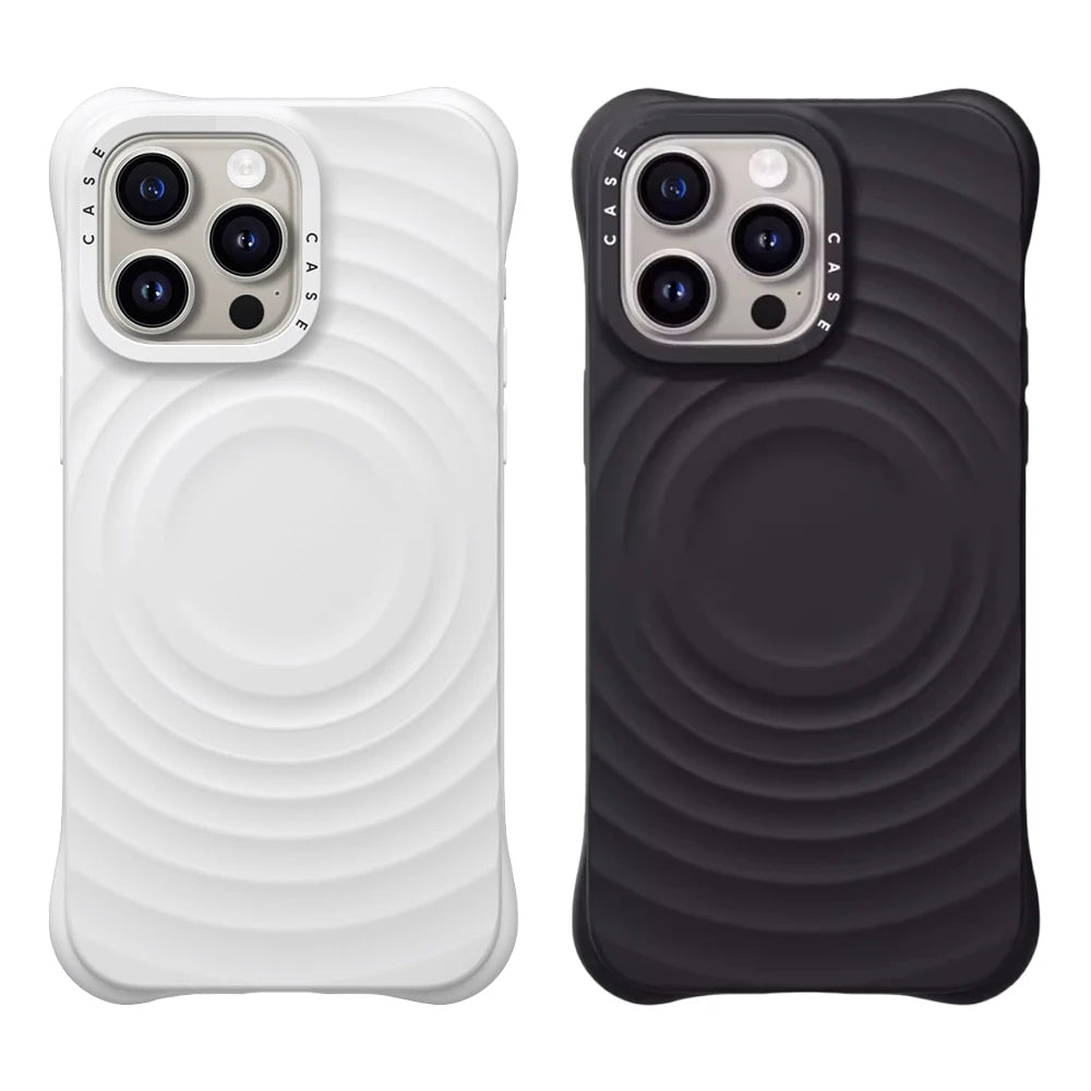 Wave Solid Color Silicone Phone Case With MagSafe For iPhone 16 15 14 13 Pro Max Plus Simple Celebrity Same Style Phone Case