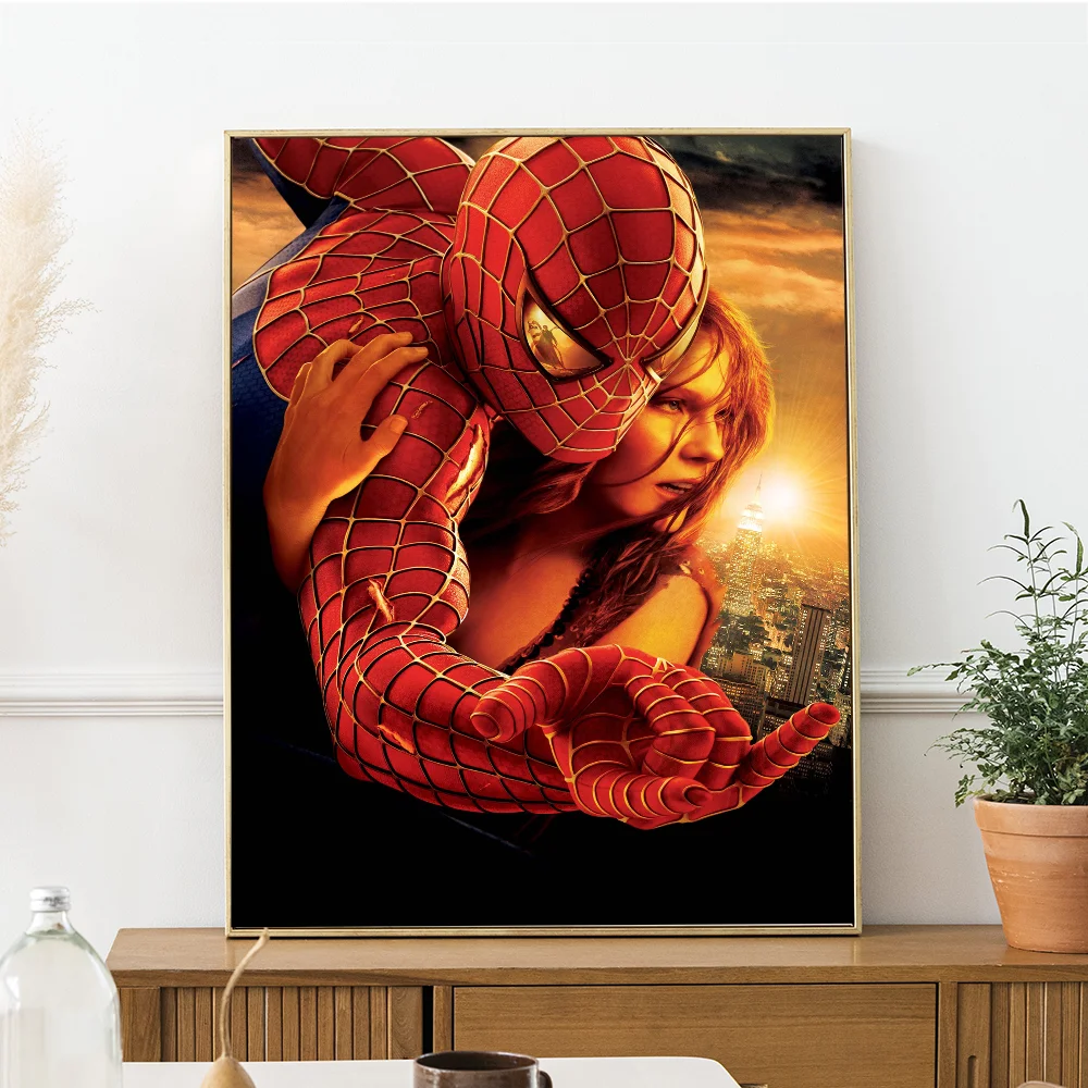 TOMY Spiderman Anime Posters Sticky HD Quality Wall Art Retro Posters For Home Room Wall Decor