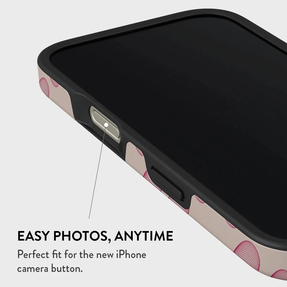 BURGA Pink Love Heart Phone Case for IPhone 16 15 14 13 12 11 Pro Max Plus Luxury Double-layer Back Cover