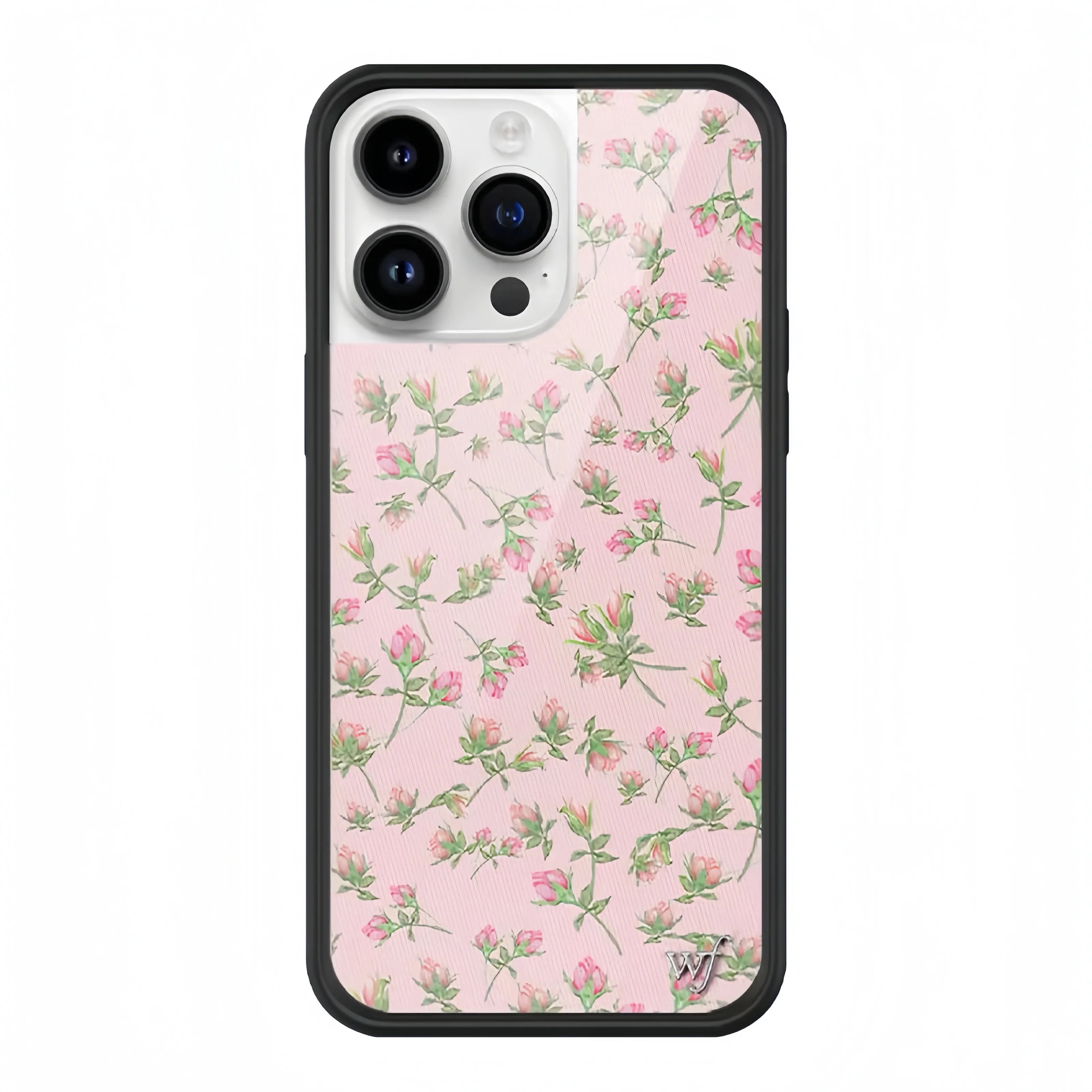 Wildflower Ins Cute Cartoon Phone Case for iPhone Leopard Print Cherry Pink Cat Brown  13 Pro 14 Pro 15 Pro WF Strawberries case