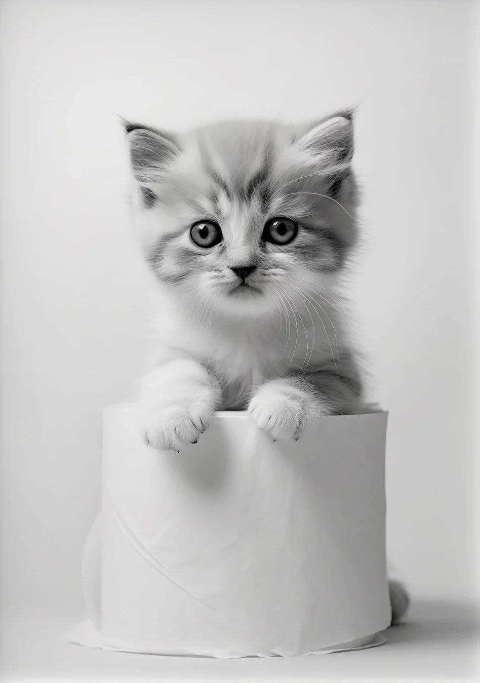 Black And White Cute Animals Canvas Painting Poster Funny Toilet Paper Otter Cat Tiger Wall Art Print Picture for Bathroom Decor