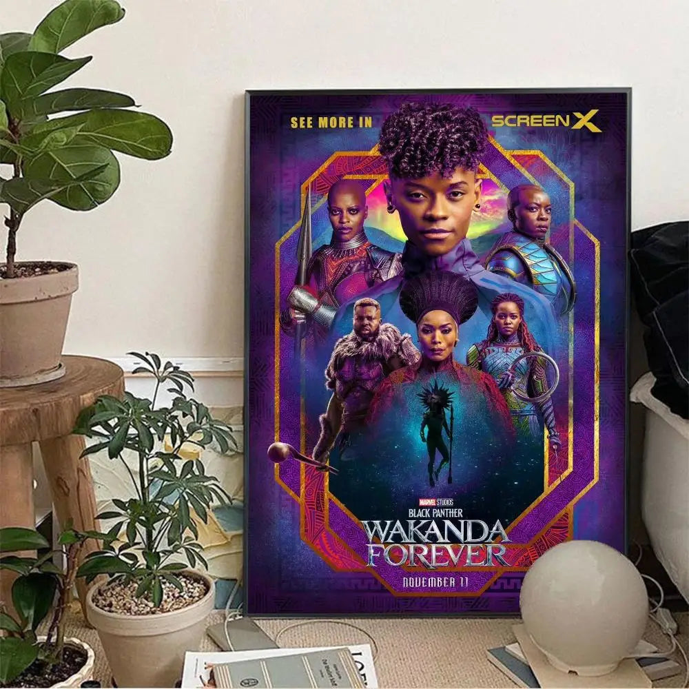 1pc Black Panther Marvel Comics Poster Wall Art Home Decor Room Decor Digital Painting Living Room Restaurant Kitchen Art
