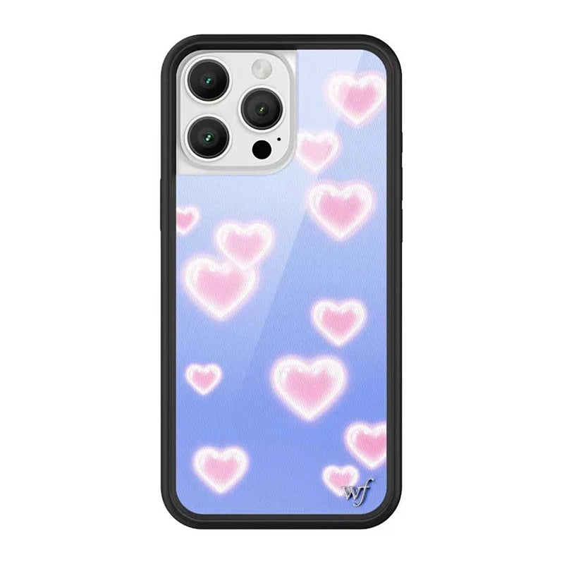 Wildflower 3D Dreamy Hearts Lila Moss Phone Case for iPhone 16 15 14 13 12 Pro Max Plus Poker A Flower WF Soft Edged Back Cover