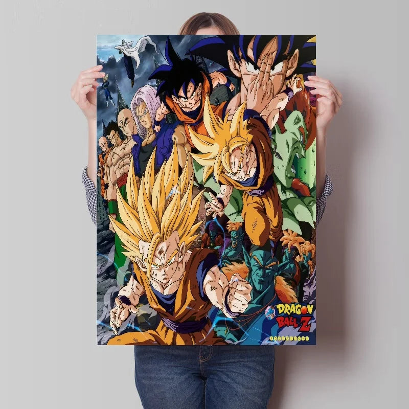 Bandai Classic Anime Dragon Ball HD Poster Goku Gohan Vegeta Piccolo Friza Retro Canvas Painting Print Wall Art Children Gift