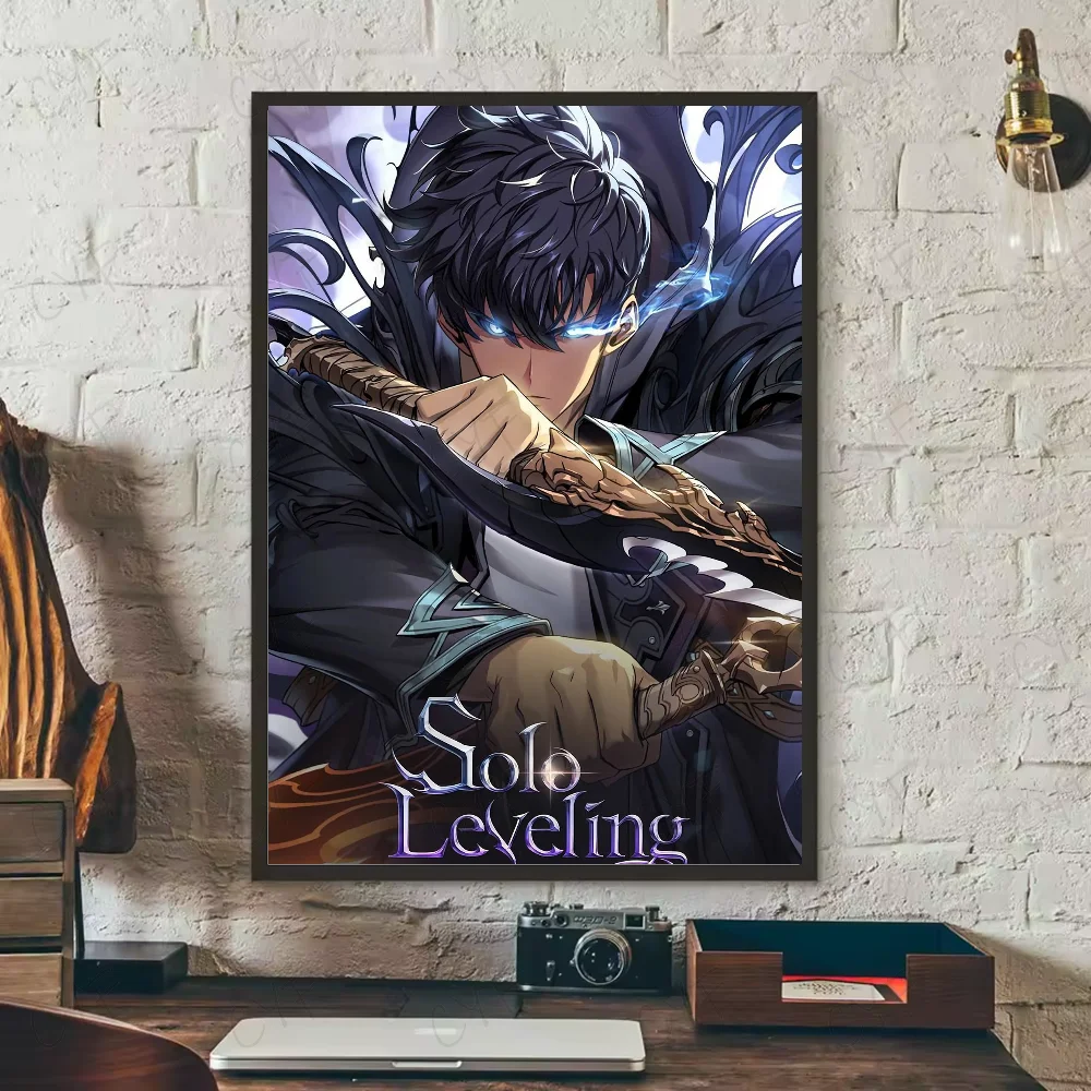 S-Solo Leveling Anime Poster HD art sticky wall waterproof home living room bedroom bar aesthetic decoration