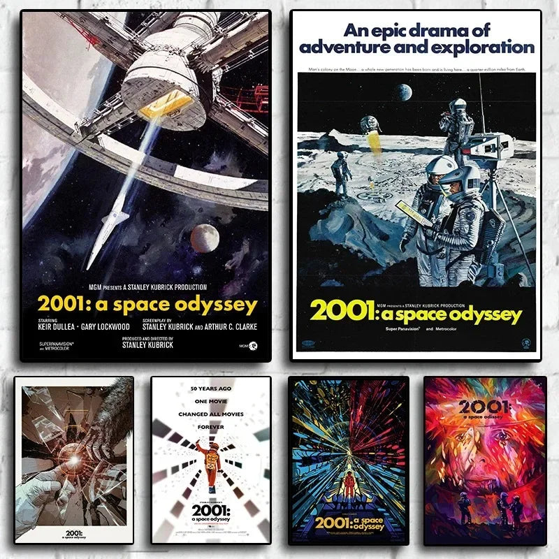 Canvas Painting 80s Movie 2001 A Space Odyssey Home Room Decor Nursery Kids Room Poster Wall Art Bar Cafe Interior Posters