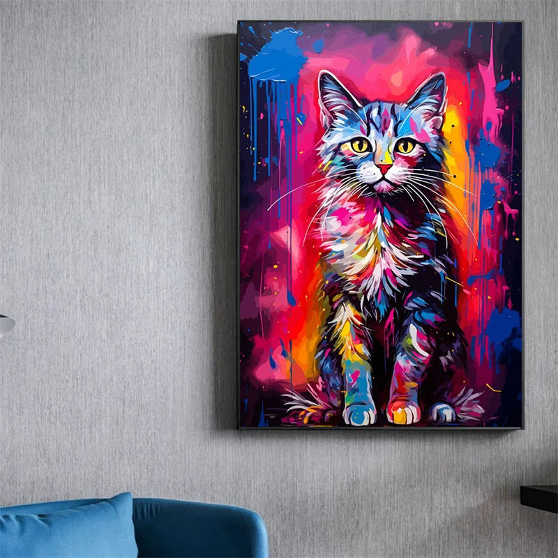 Watercolor Animals Canvas Paintings Rhino Cat Owl Panda Lion Tiger Wild Animals Grafffiti Art Posters Prints Home Decor Wall Art