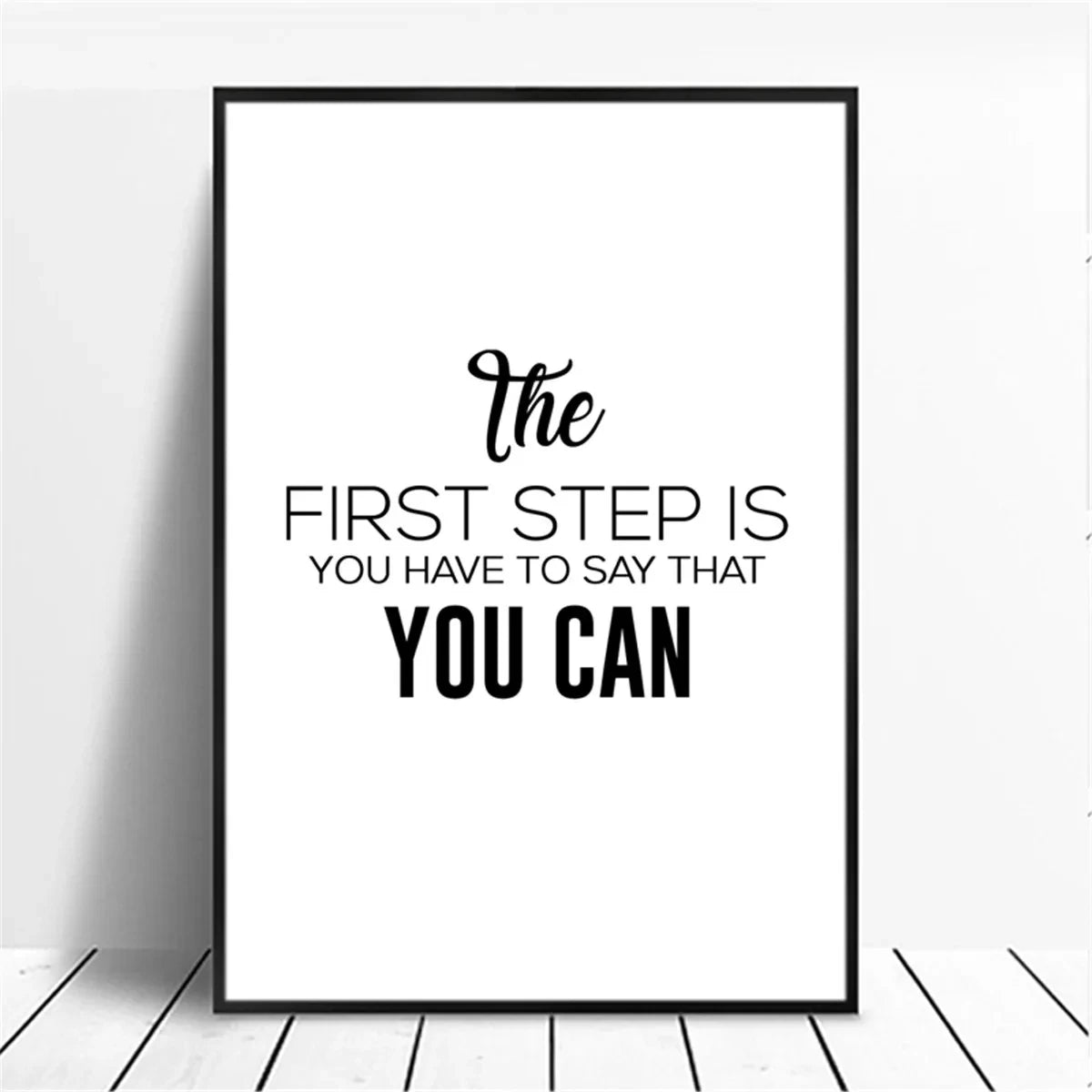 Canvas Painting Positive Energy Phrases Motivational Words Quote Poster Black and White Minimalist Wall Art Pictures Home Decor