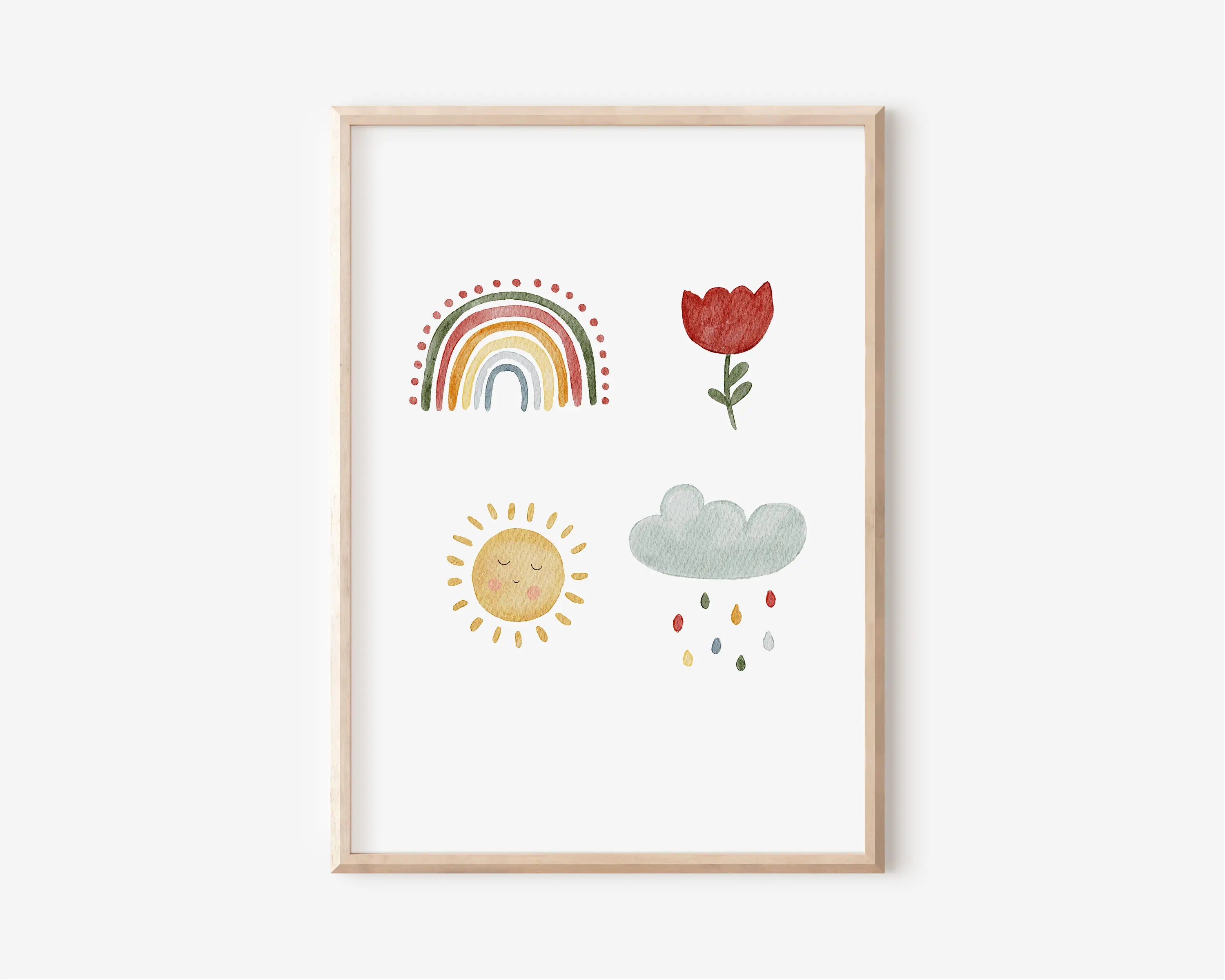 Nordic Retro Alphabet Number Poster And Prints Children's Room Decor Cartoon Animal Plant Tool Wall Art Canvas Painting