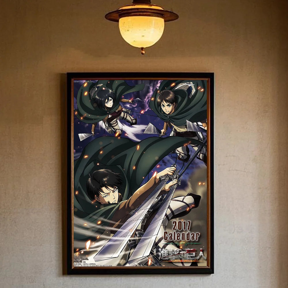 A-Attack on Titan Poster art sticky wall waterproof home living room bedroom bar aesthetic decoration