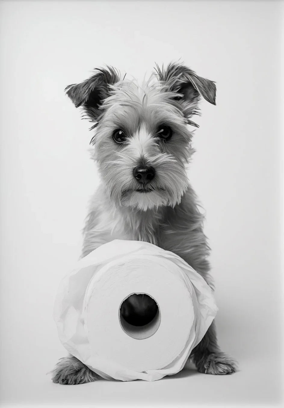 Black And White Cute Animals Canvas Painting Poster Funny Toilet Paper Otter Cat Tiger Wall Art Print Picture for Bathroom Decor
