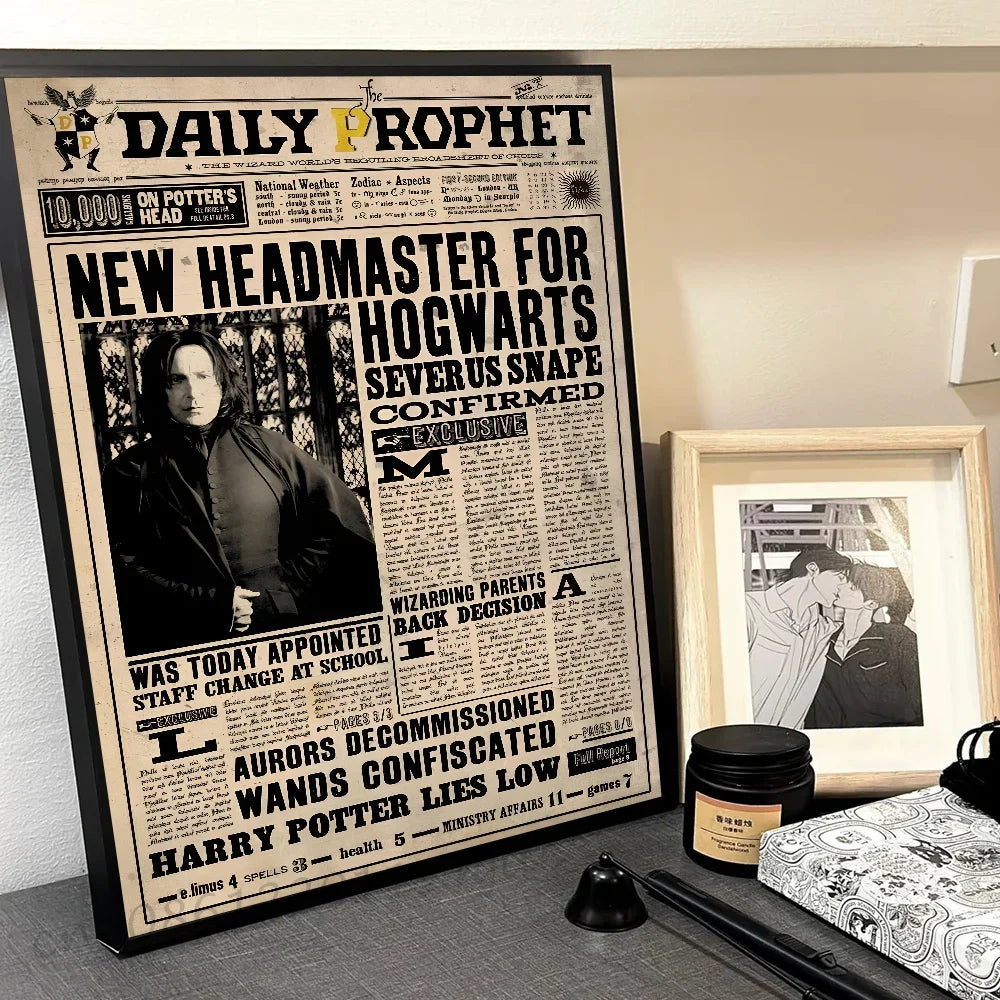 1pc Composite kraft paper H-harry P-potter Poster Self-adhesive Art Waterproof Paper Sticker Coffee House Bar Room Wall Decor
