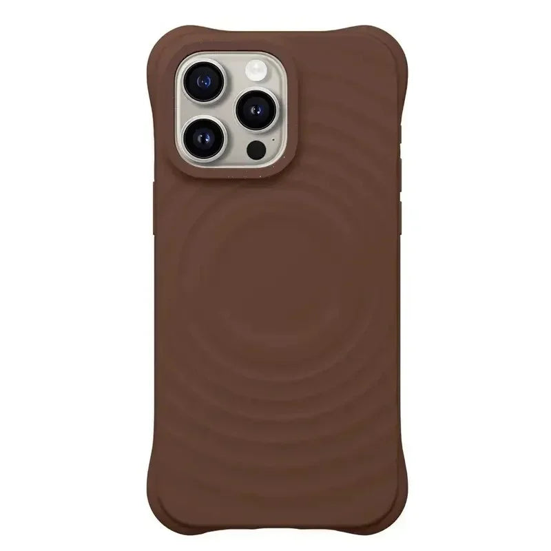 Ripple Silicone Engraved Letters Magnetic Phone Case Cover for IPhone 12 13 14 15 Pro Max Case for IPhone 15 Pro Max