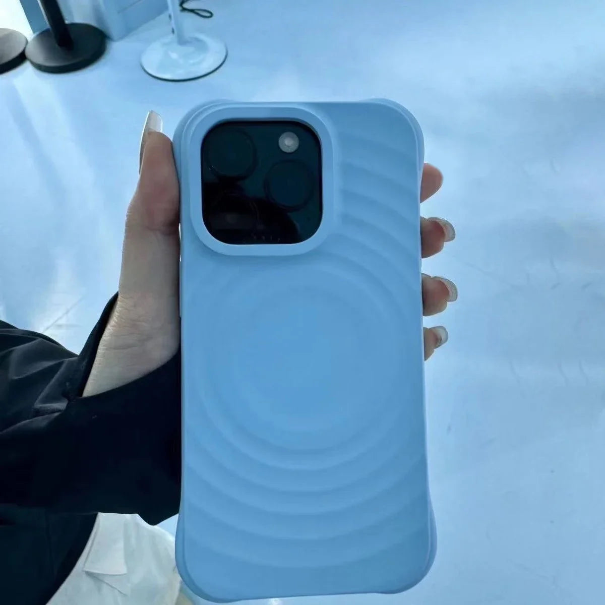 Ripple Silicone Engraved Letters Magnetic Phone Case Cover for IPhone 12 13 14 15 Pro Max Case for IPhone 15 Pro Max