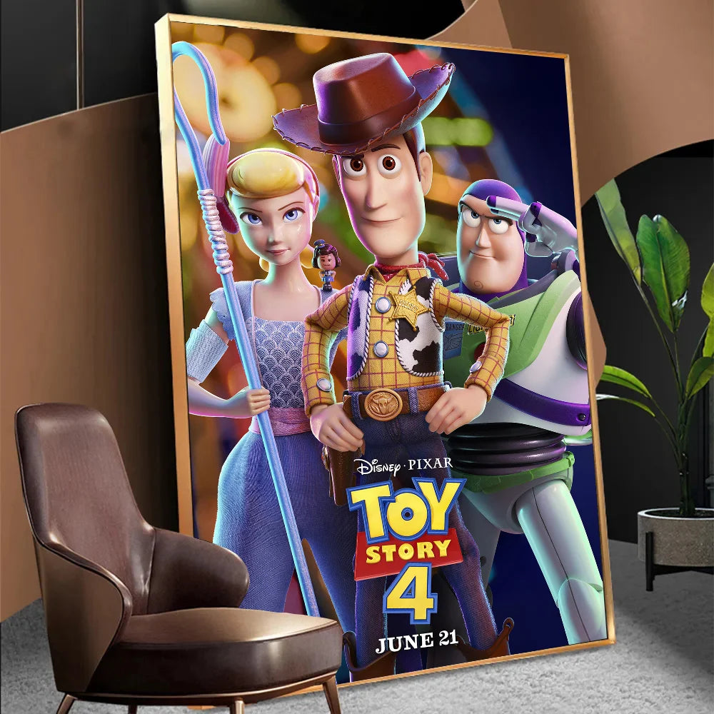 T-Toy S-Story Anime Posters Sticky Waterproof Paper Sticker Coffee House Bar Kawaii Room Decor