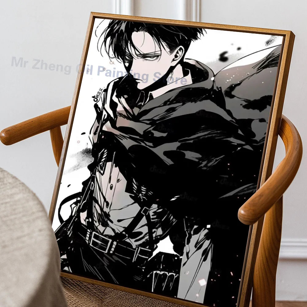 1PC Attack On Titan Poster Self-adhesive Art Waterproof Paper Sticker Coffee House Bar Room Wall Decor
