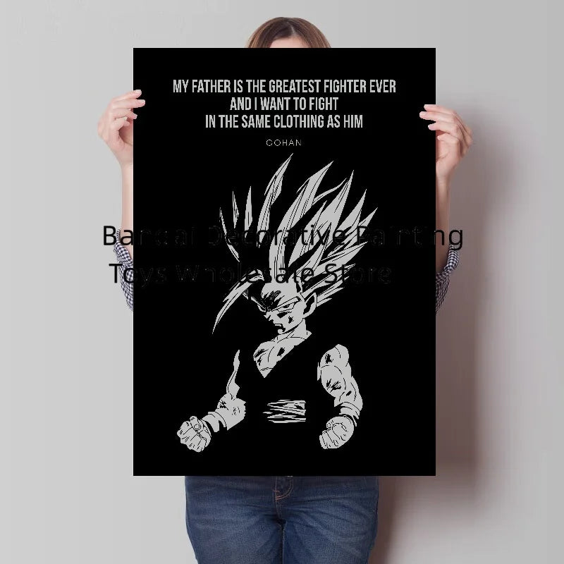 Bandai Classic Anime Goku Vegeta Dragon Ball Mural Cartoon Home Decor Living Room HD Poster Painting Christmas Gift for Children