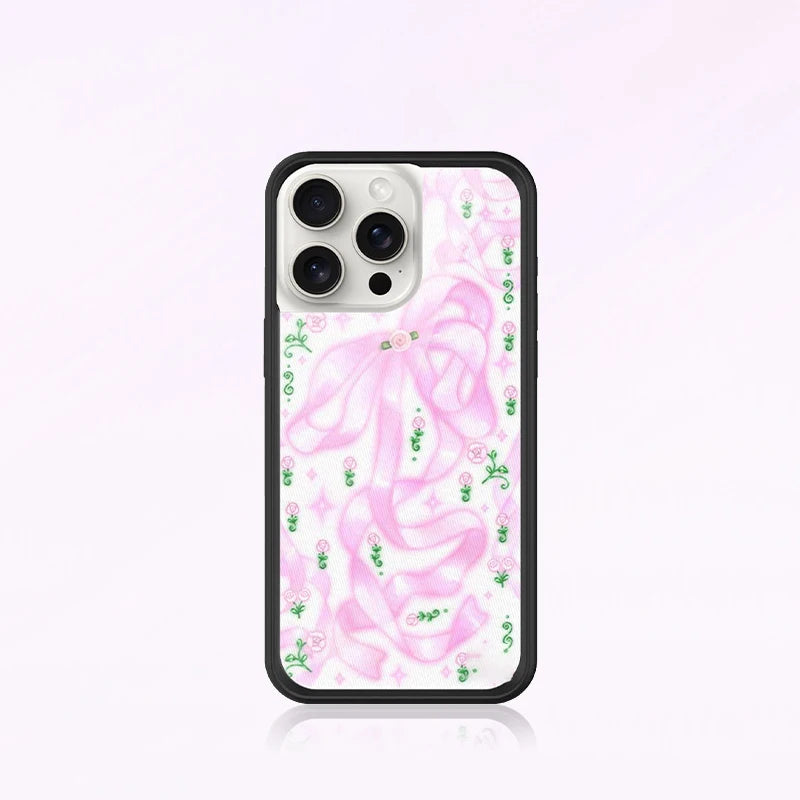 Wildflower 3D Girls bow high heels Phone Case for iPhone 15 14 13 Pro Max 13pro 14pro 15pro WF Angel Cute Cartoon Cover Funda