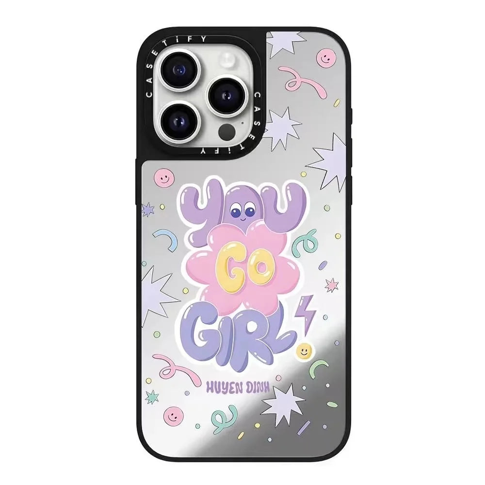 Mirror case for iPhone 13, inspiring good things to happen phone cover protector