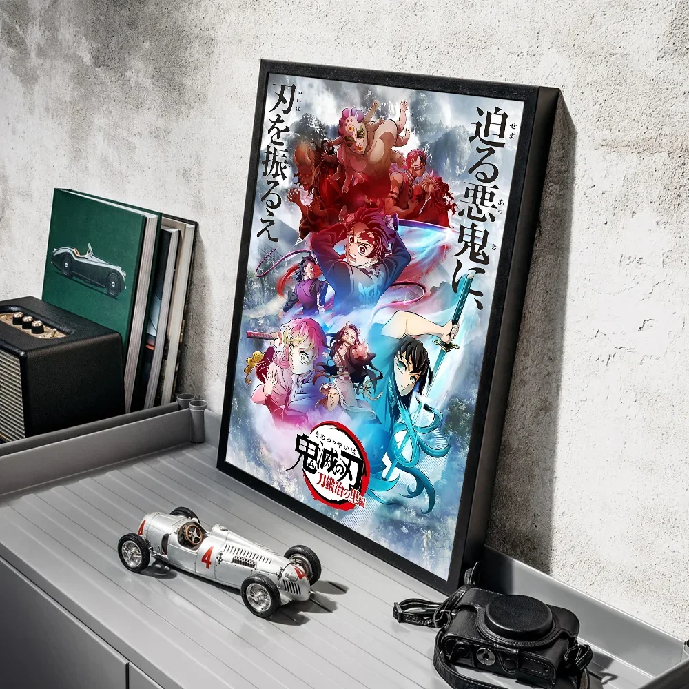 Anime Demon Slayer Canvas Poster Tanjirou Nezuko Kyoujurou Home Wall Art Painting Prints Pictures Kids Bedroom Decor Mural Gifts
