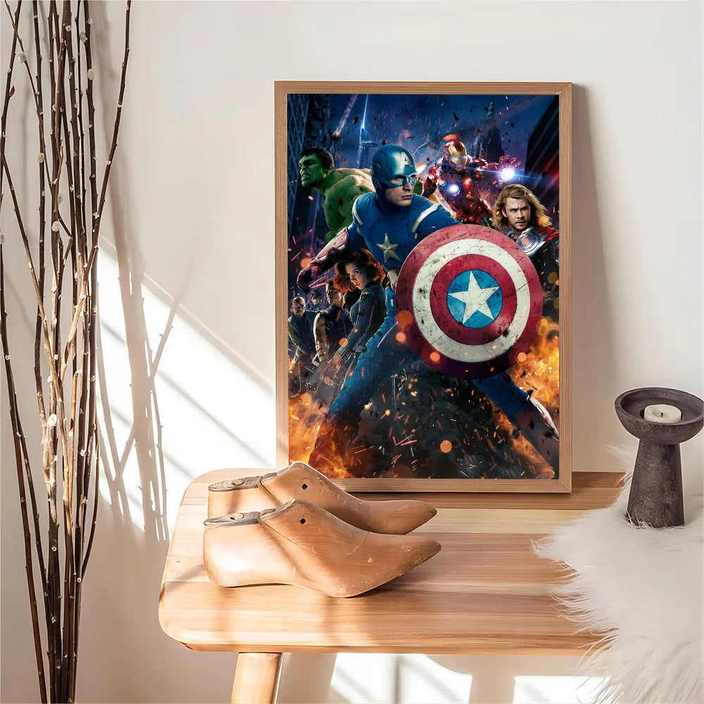 Marvel Self-adhesive Art Poster Whitepaper Prints Posters Artwork Home Decor