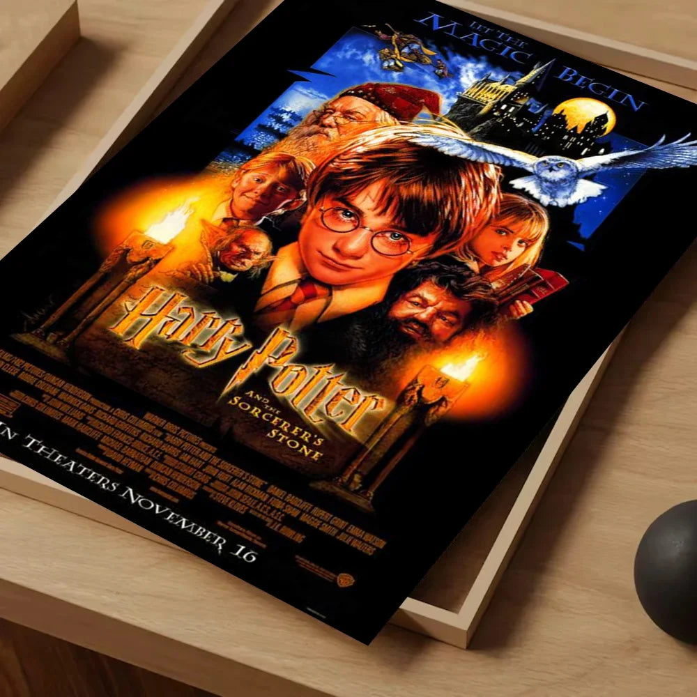 1pc Harry P-Potter Poster Self-adhesive Art Waterproof Paper Sticker Coffee House Bar Room Wall Decor
