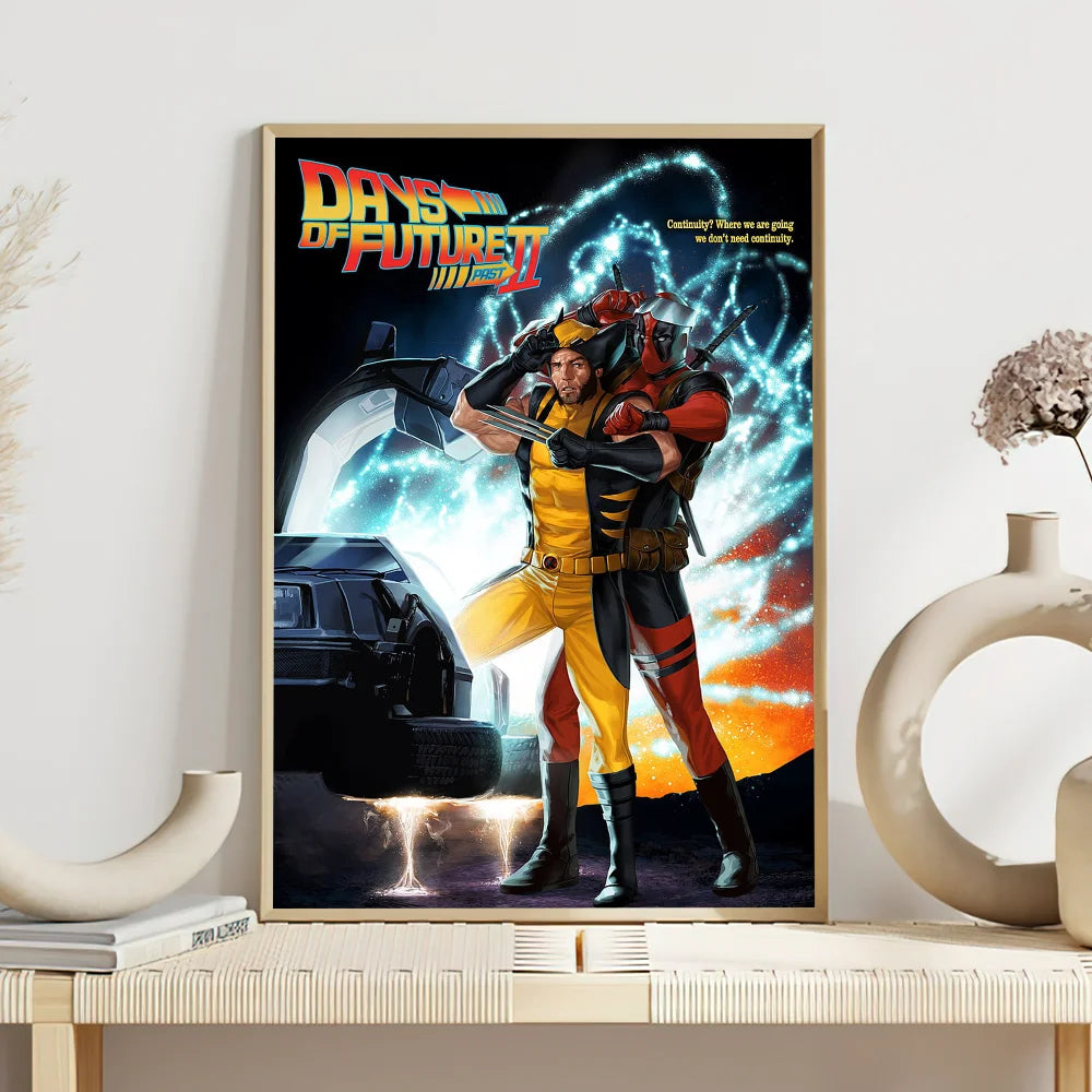 Movie Deadpool W-Wolverine Poster Self Adhesive Painting Living Room Office Decoration Bedroom Home Wall Sticker Prints