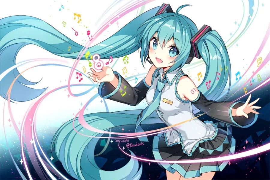 H-Hatsune Anime Miku-Poster Cartoon beautiful girl Anime Canvas Print Poster Poster Wall Art Decoration For Home Room Decoration