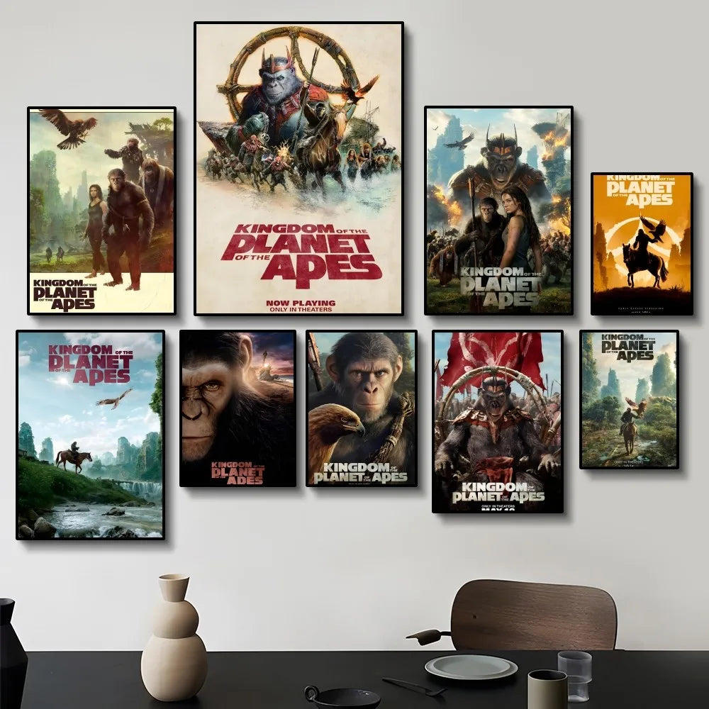 1PC Cool Movie Kingdom Of The Planet Of The Apes Poster Self-adhesive Postera Painting Print Aesthetic Pictures Home Room Decor