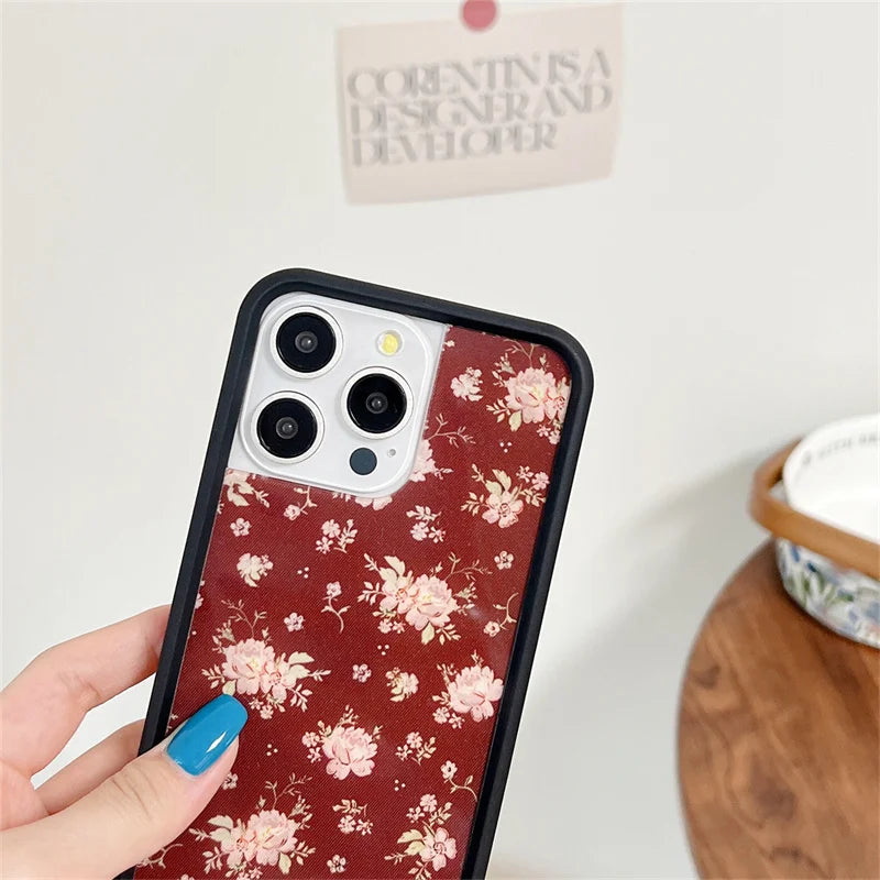Wildflower Hot Wild Flowers Rose Phone Case for iPhone 15 14 13 12 16 Pro Max WF Ins Vintage Floral Gardenia Prunus Flower Shell