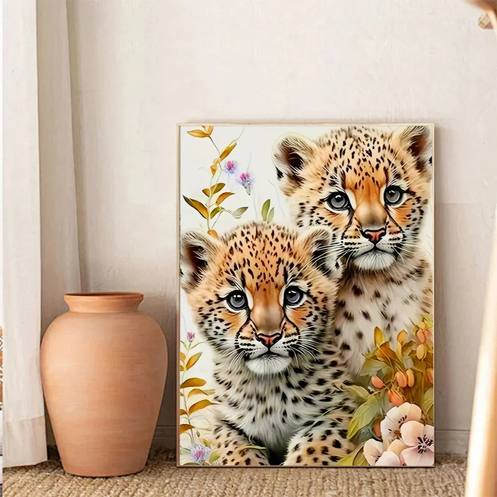 HUACAN Full Square Round Diamond Painting Tiger Cross Stitch Embroidery Mosaic Animal Rhinestones New Arrival Home Decor