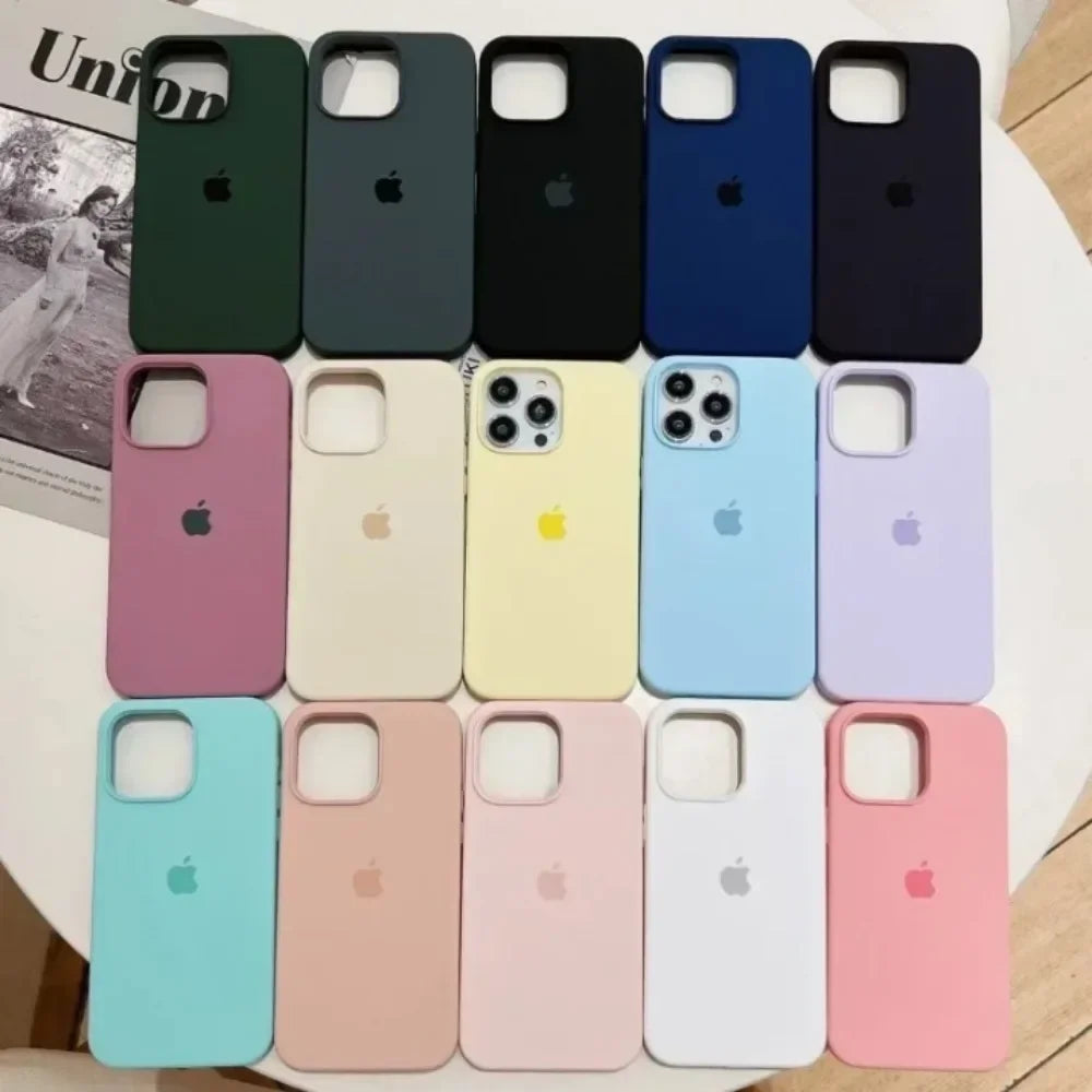 Luxury Original Silicone Apple for  Phone case 16 13 15 11 12 14 Pro Max Official Cases for iPhone 11 14 12 15 16 Pro Full Cover
