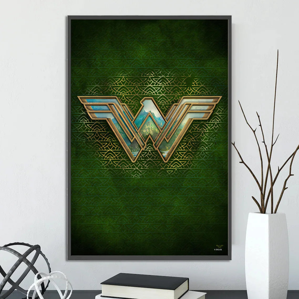 DC Superman Logo Self-adhesive Poster Movie Wallpaper Figures Home Decoration Painting Wall Art Batman Room Decor Kids Gift