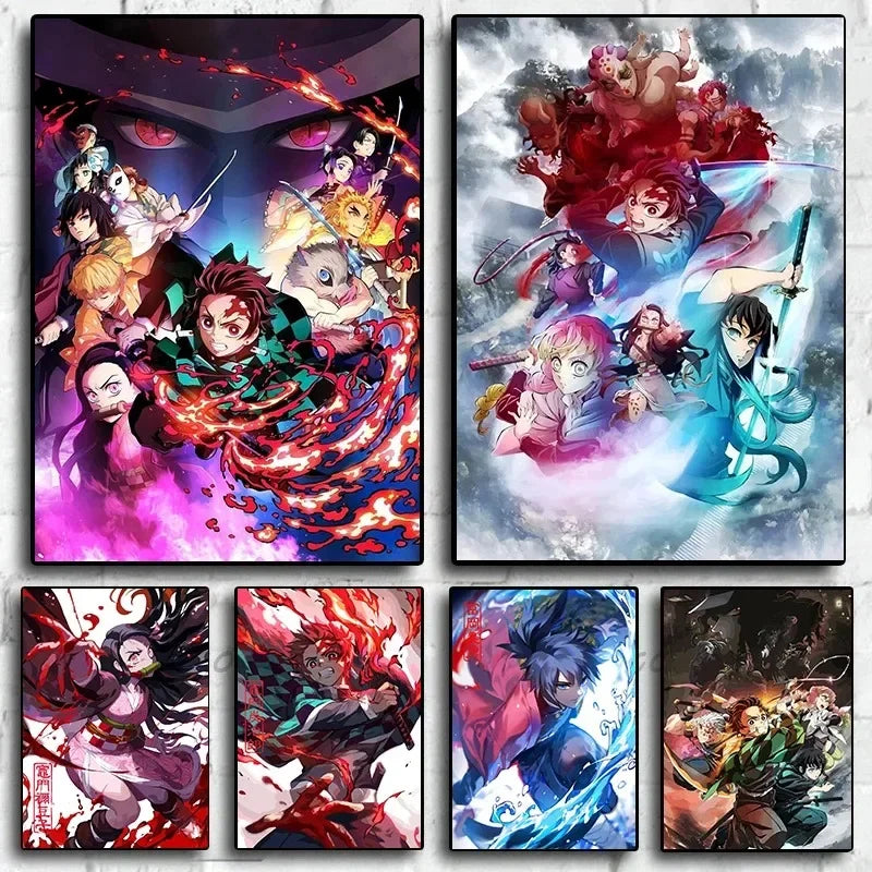 Classic Pop Anime Demon Slayer Kyojuro Rengoku Art Poster Canvas Painting Wall Prints Picture for Living Room Modern Home Decor
