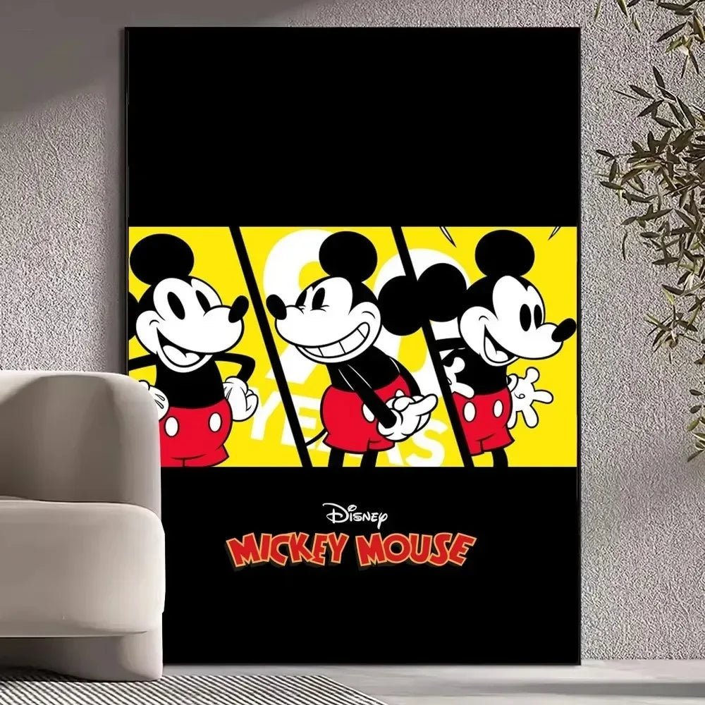 MINISO Canvas Painting Prints Wall Pictures Disney Mickey Mouse Anime Poster Living Room Decoration