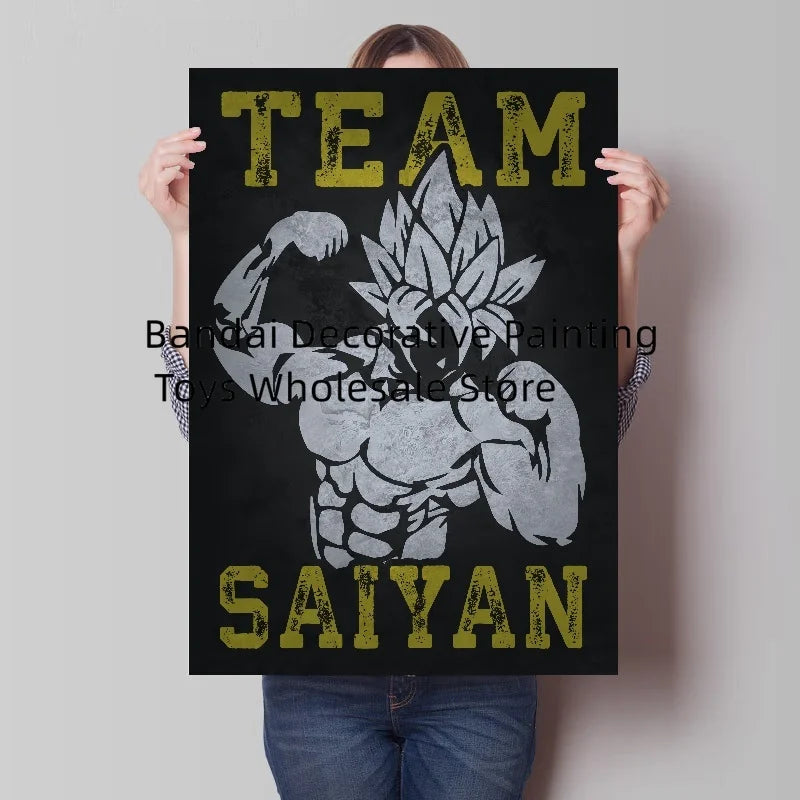 Bandai Classic Anime Goku Vegeta Dragon Ball Mural Cartoon Home Decor Living Room HD Poster Painting Christmas Gift for Children