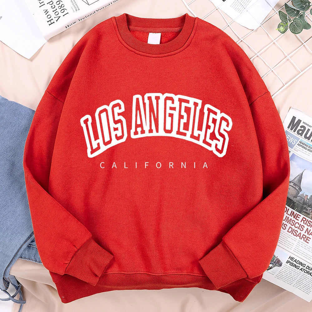 Los Angeles California City Hoody Men Women Fashion Loose Hoodie Hip Hop Fleece Sweatshirt Fashion Crewneck Pullover Couple