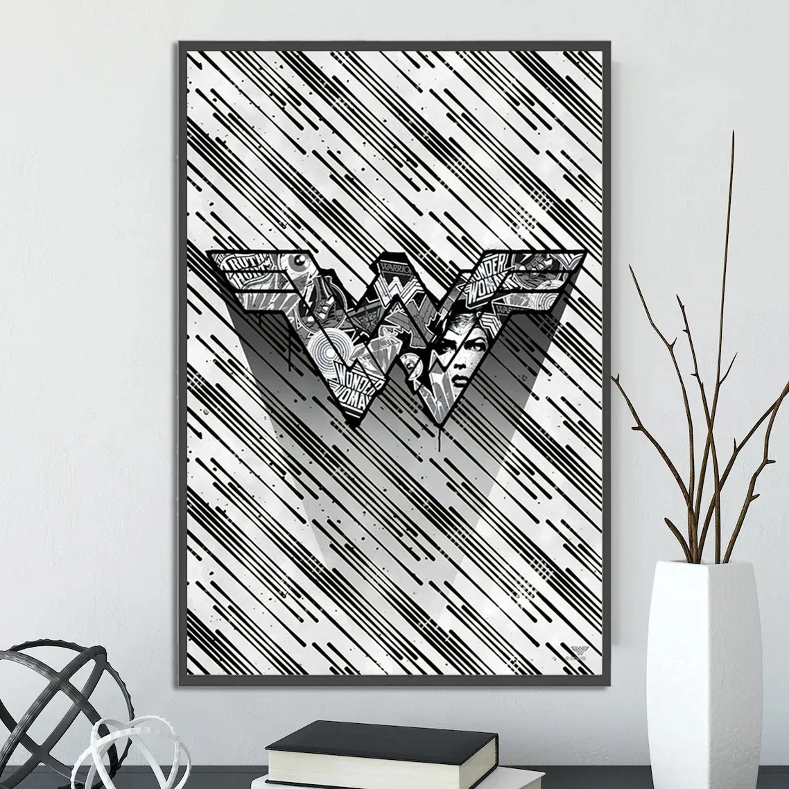 DC Superman Logo Self-adhesive Poster Movie Wallpaper Figures Home Decoration Painting Wall Art Batman Room Decor Kids Gift