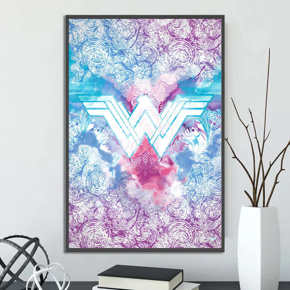 DC Superman Logo Self-adhesive Poster Movie Wallpaper Figures Home Decoration Painting Wall Art Batman Room Decor Kids Gift