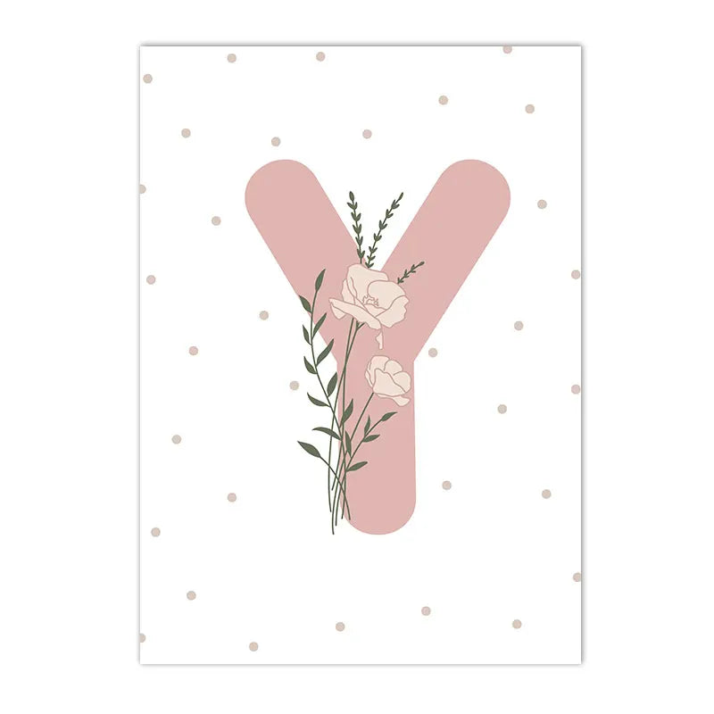 Pink Heart Nursery Poster Sun Daisy Butterfly Rainbow Wall Art Canvas Painting Personalized Name Print Pictures Girl Room Decor