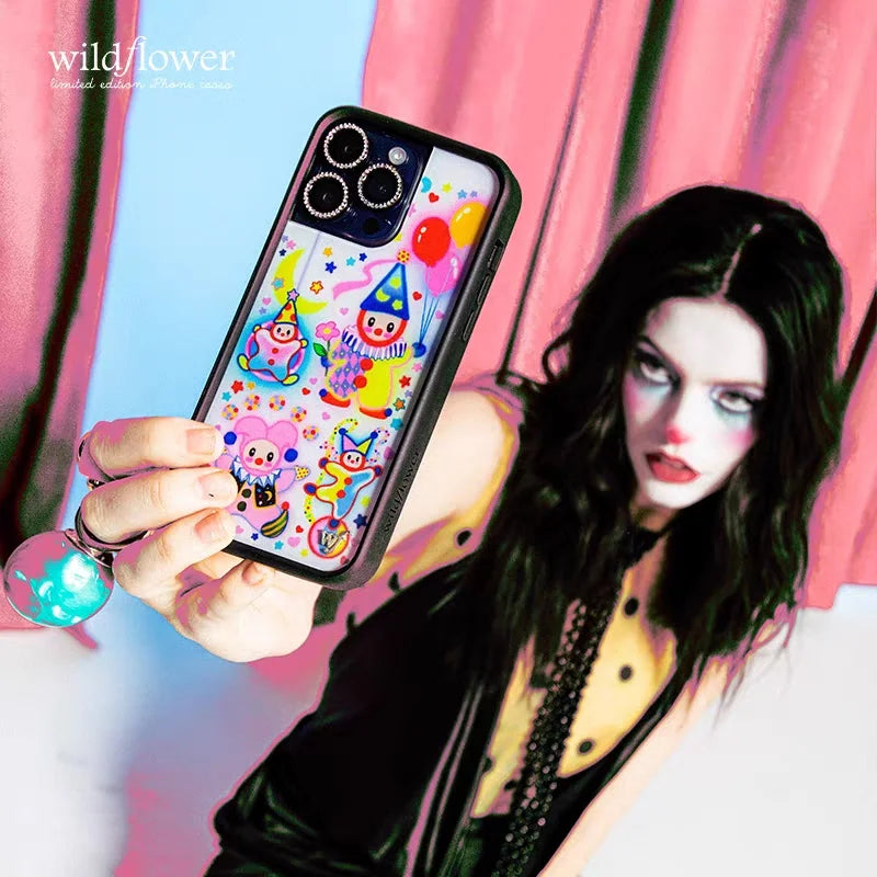 Wildflower Clown Around Cute Phone Case for iPhone 12 13 14 15 16 Pro Max Plus 16pro 15pro WF 3D costume party Cover Funda