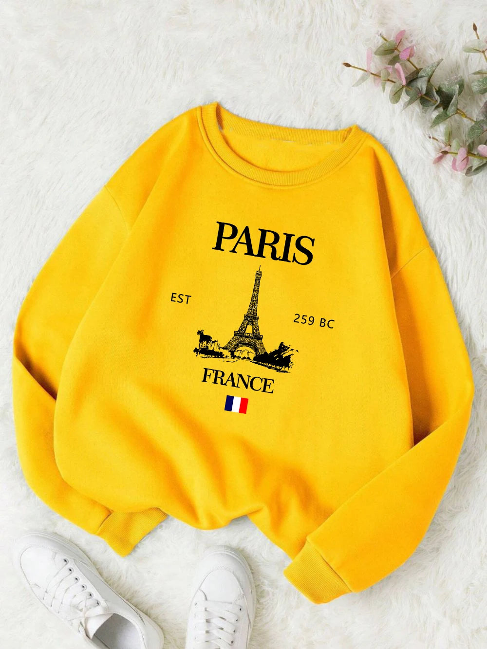 Fashion Womens Hoodie Paris France Eiffel Tower Printing Sweatshirt Warm Fleece Comfortable Pullovers Autumn Female Streetwear