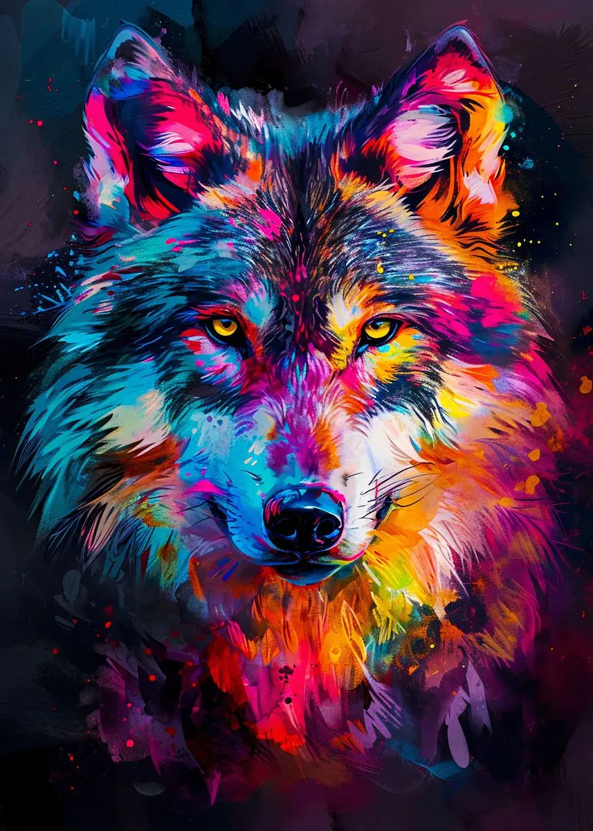 Abstract Animals Lion Tiger Wolf Graffiti Art Canvas Painting Colorful Animal Wall Art Poster Prints Pictures Living Room Decor